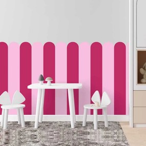 Adesivo murale Arco - Rosa fiammeggiante (rosa giocoso e dolce per bambini) | Inspio