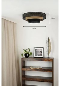 Brilagi - Lampada LED da soffitto DAKOTA LUNETA LED/12W/230V Ø 60 cm nero/ratán