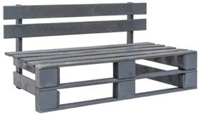 Set di Divani su Pallet 4pz e Cuscini in Pino Impregnato Grigio