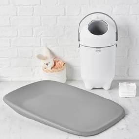 Nattou - Cestino per pannolini e fasciatoio SOFTY 50x70 cm bianco/grigio