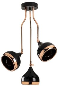 Lampadario a stelo YILDO 3xE27/40W/230V nero/rame