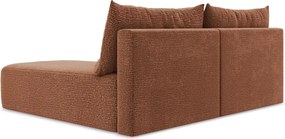 Divano angolare color mattone allungabile/con contenitore (con penisola a destra) Kalena – Makamii