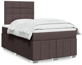 Giroletto A Molle Con Materasso Marrone Scuro 120x200cm Tessuto /