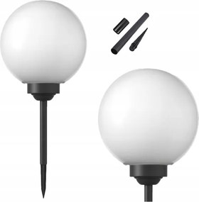 Lampada solare a LED 1,2V 6500K (luce fredda) 200 mAh Ø 20 cm IP44 bianco/nero