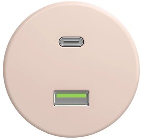 Kliklap - Presa USB in stile retrò A+C senza cornice, rosa antico