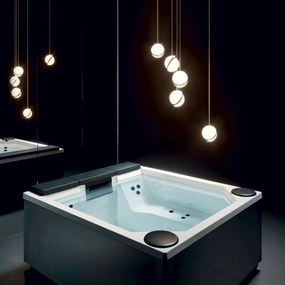 Mini Piscina Idromassaggio Angolare 212x190 Gruppo Tre S "Quarz Light 212" Bianco Lucido/Grigio