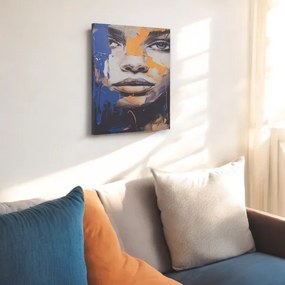 Quadro moderno verticale su tela 60x90 cm con ritratto di donna colorato