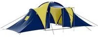 Tenda da Campeggio in Poliestere per 9 Persone Blu e Giallo 90413