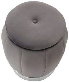 Pouf Contenitore Chic Paris Grigio/Silver Ø 43 cm