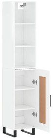 Credenza 34,5x34x180 cm in legno multistrato bianco lucido