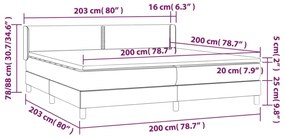 Giroletto a Molle con Materasso Crema 200x200 cm in Tessuto