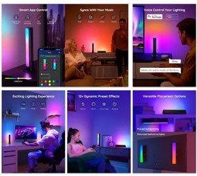 Govee - Set 2x Flow Plus SMART LED TV & Gaming RGBICWW Wi-Fi