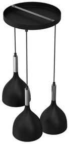Lampadario a sospensione con filo NOAK 3xE27/15W/230V nero/cromo
