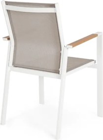 Sedia Da Esterno Con Braccioli In Alluminio E Textilene Heta Bianca Bizzotto