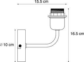 Lampada da parete vintage oro senza paralume - Matt