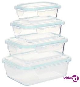 vidaXL Contenitori per Alimenti in Vetro 4 pz