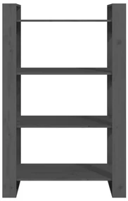 Libreria/divisorio grigio 80x35x125 cm legno massello di pino