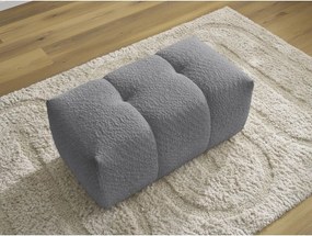 Poggiapiedi grigio con rivestimento in bouclé Roxelane – Bobochic Paris