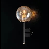 Applique Design Moderno Contemporaneo Cromo Nero Con Vetro 1 Luce Tresor