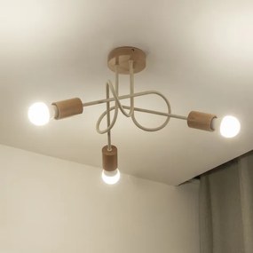 Plafoniera OXFORD 3xE27/15W/230V, finitura pino/crema