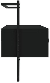 Mobile tv a muro nero 100,5x30x51 cm in legno multistrato