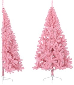Albero Di Natale Artificiale A Metà Con Supporto Rosa 240cm Pvc /
