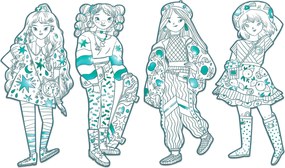 Disegni da colorare per piccoli stilisti - Angele & amiche