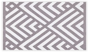 Tappeto da bagno in cotone grigio e bianco, 100 x 180 cm Geometric - Foutastic