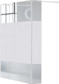 Box doccia walk-in Wens, vetro serigrafato 6 mm, H 200 cm, profilo bianco