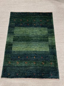 Loribaft Tappeto 80 x 120 Verde (Iran) Annodato A Mano