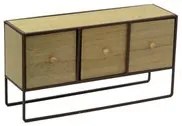 Portatutto legno e metallo marrone arrugginito 3 cassetti cm38x11h20