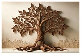 Quadro su tela – Albero della vita con foglie e radici