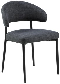 IRIS Antracite [Grigio Scuro] (tessuto Basel 19) - MODERNA SEDIA IMBOTTITA PER SALONE/SALA DA PRANZO LOFT