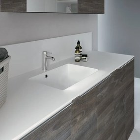 Top per lavabo Eklettica L 120.5 x H 1 x P 70.5 cm bianco solid surface