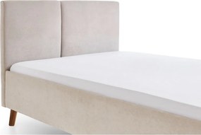 Letto matrimoniale imbottito beige con rete inclusa 140x200 cm Piano – Meise Möbel
