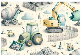 Quadro su tela – Macchine allegre in cantiere