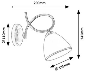 Brilagi - Lampada da parete FRED 1xE27/60W/230V dorata