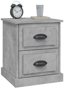 Comodini 2 pz grigio cemento 39x39x47,5 cm in legno multistrato