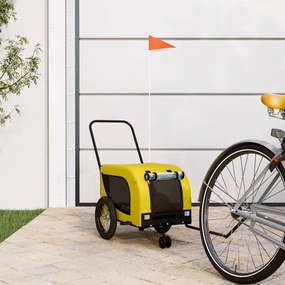 Rimorchio Da Bici Per Animali Giallo E Nero Oxford E Ferro /