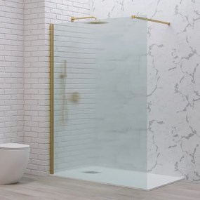Parete walkin 100 cm vetro scanalato profilo oro spazzolato | KW1000FLG - KAMALU