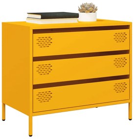 Credenza Giallo Senape 68x39x58,5 Cm Acciaio Laminato A Freddo /
