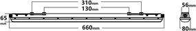 Plafoniera LED Stagna 60cm 18W 2.160lm (120lm/W)