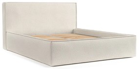 Letto matrimoniale imbottito beige con contenitore con rete inclusa 180x200 cm Lounge L – Maison de Rêve