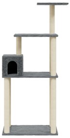 Albero per gatti con tiragraffi in sisal grigio scuro 147 cm