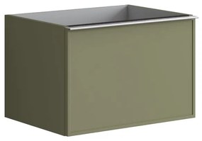 Mobile da bagno sotto lavabo Pixel frame verde laccato opaco L 60 x H 40 x P 45.5 cm 1 cassetto, lavabo non incluso