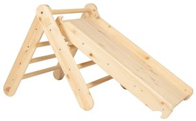 Pikler triangolo montessori di colore naturale in pino massiccio 46x87x60 cm Montessori – Meowbaby