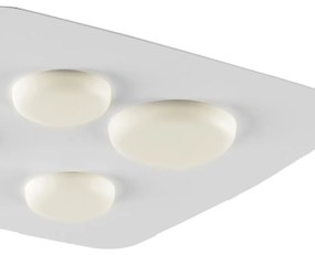 Plafoniera In Ferro Laccato Bianco Led Integrato Luce Naturale 2700 Lumen