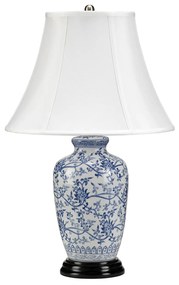 Lampada Da Scrivania Contemporanea Blue Ginger Jar Porcellana Blu 1 Luce E27