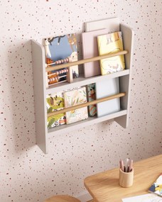 Kave Home - Libreria Gopi in legno massello di pino e finitura naturale bianca 50x60 cm
