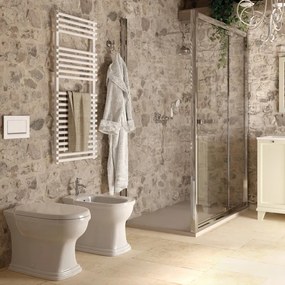 Coppia sanitari filomuro scarico a parete Washington bianco lucido WC: P 55 x L 38 x H 56 cm, bidet: P 60 x L 38.5 x H 24 cm